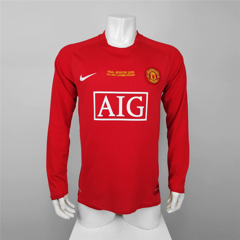 AAA Quality Manchester Utd 07/08 UCL Home Long Soccer Jersey